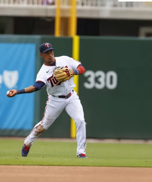Outfielder at baseball game