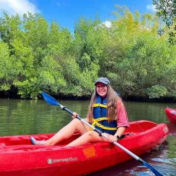 Woman Kayak Water Nature Koreshan Park